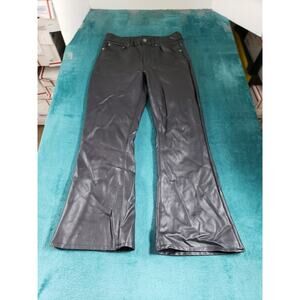 American Eagle Jeans Size 4 Womens Black Coated Pants Ladies High Rise Flare